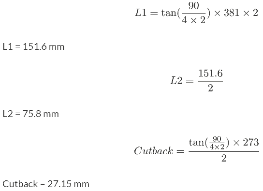 90 degree miter bend formula